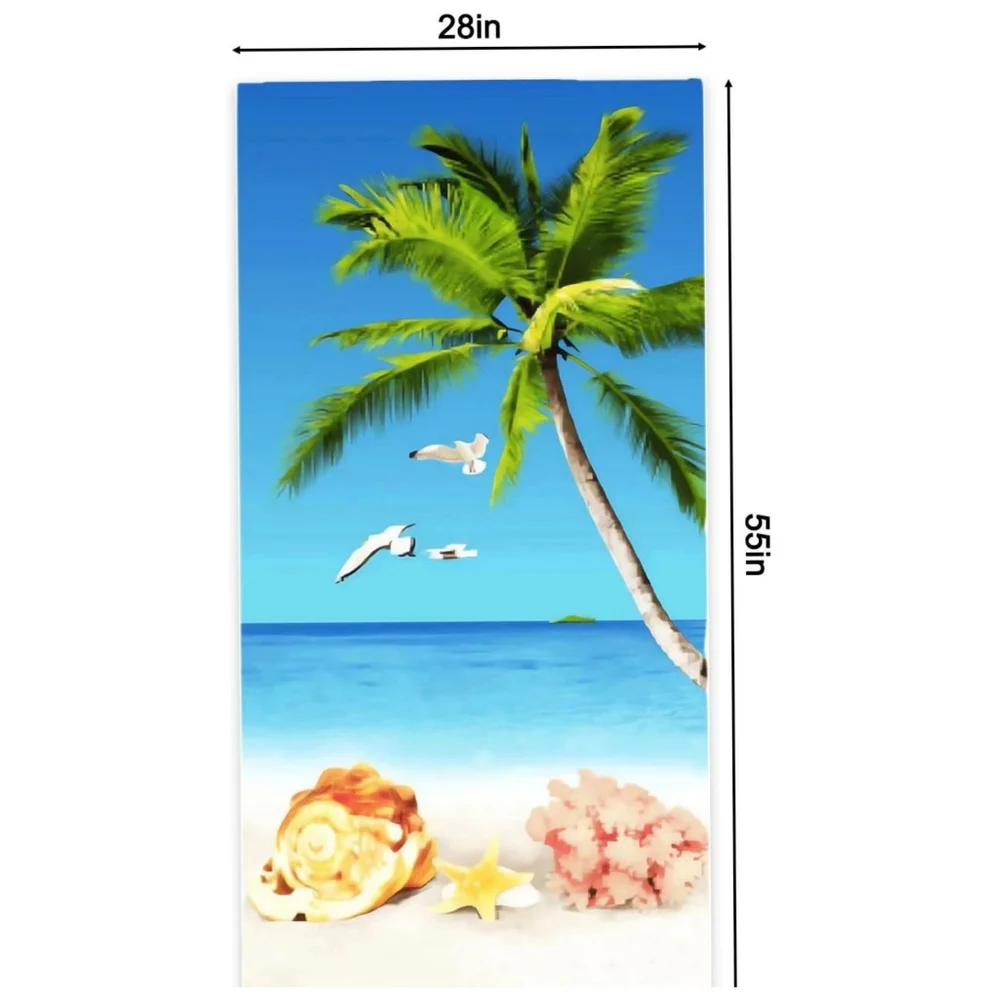 Tropical Oversizex Beach Towel with Palm Tree Design. NWT. 55